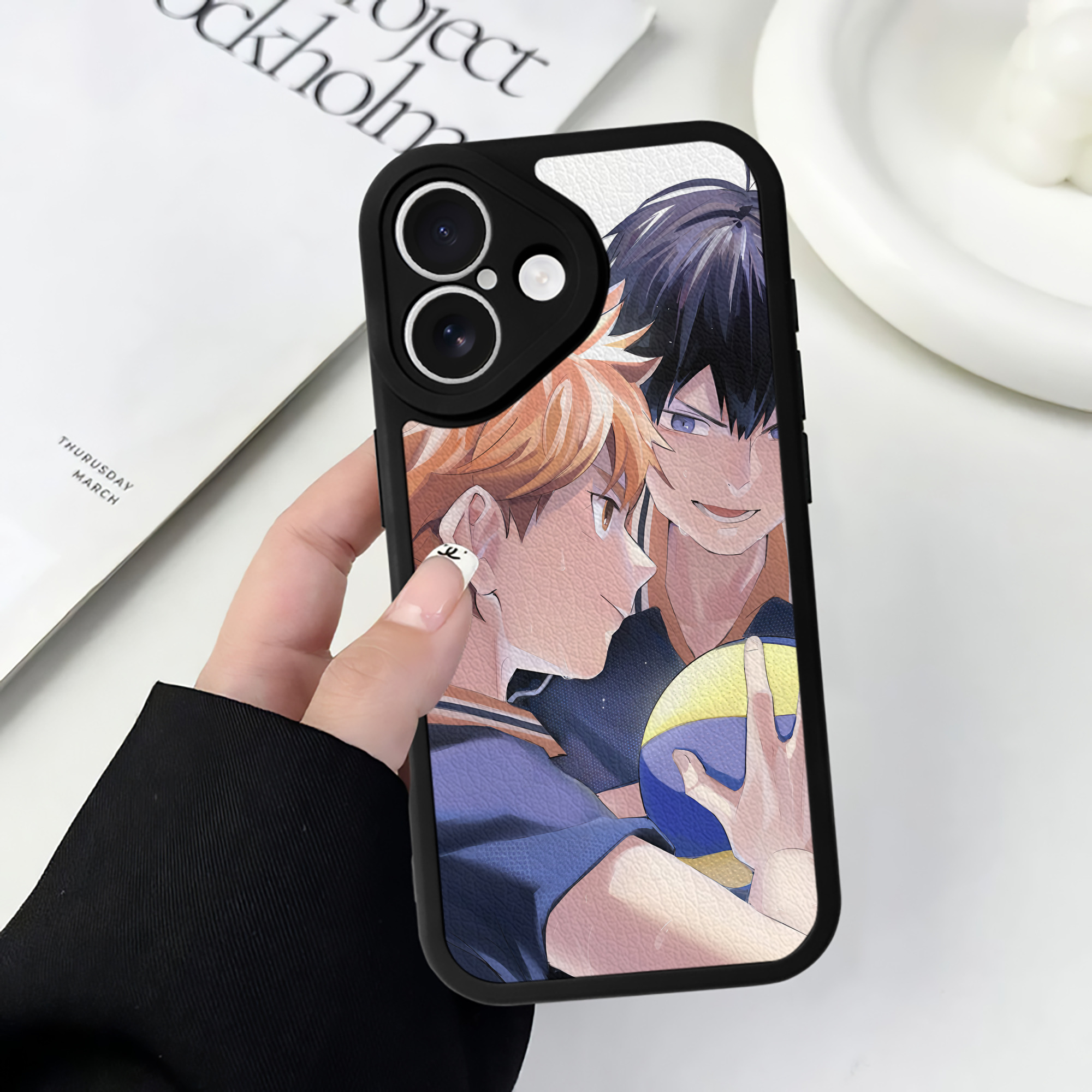 （画像用） ハイキュー!! Haikyu!! 【iPhone 16シリーズ対応】シリコンスマホケース（レザー調） 材質：シリコン